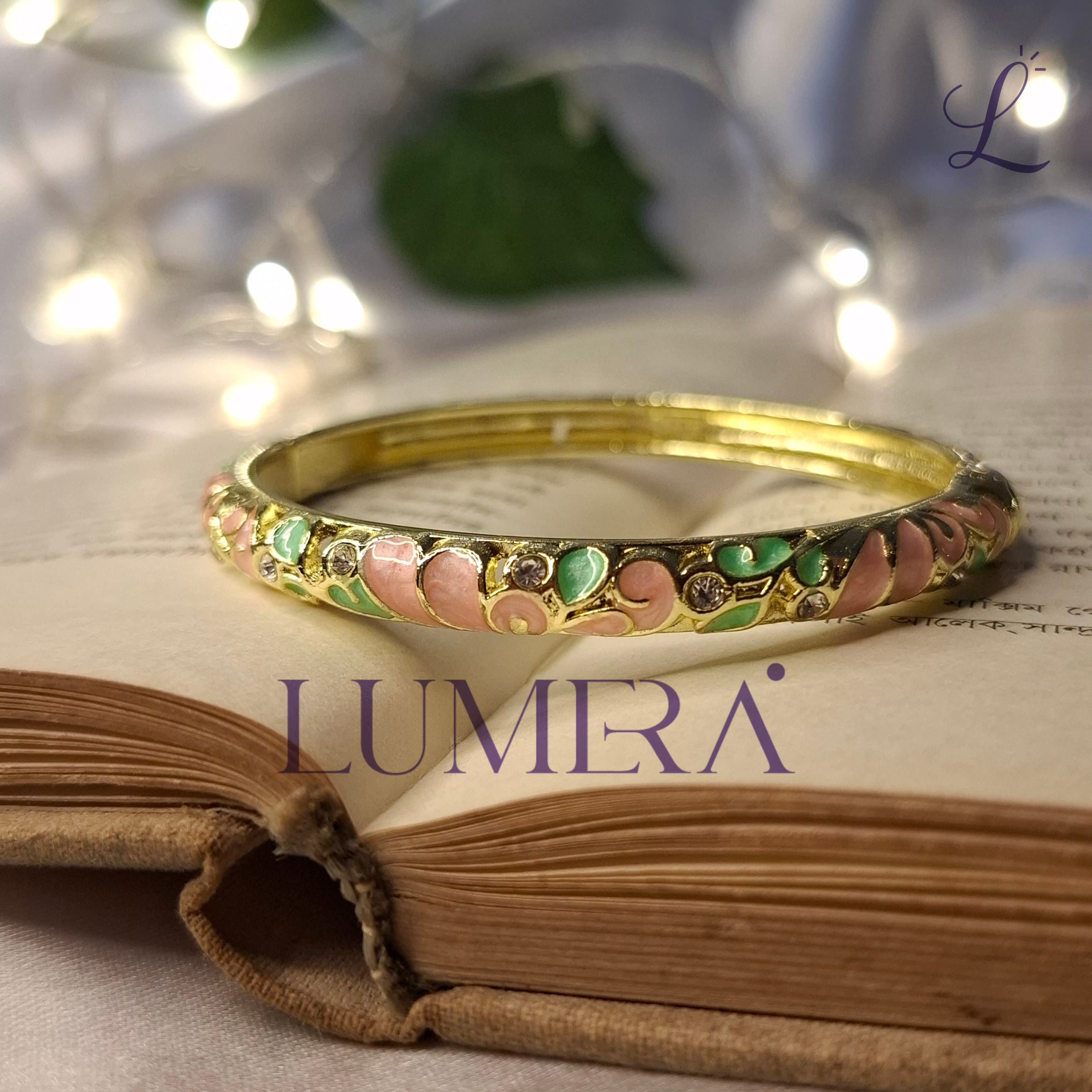 Enamel Bracelet(Green & Pink)