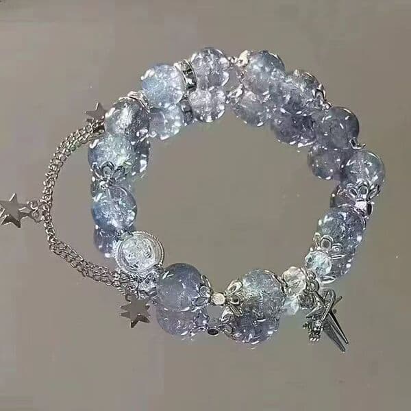 light blue Handmade Beaded Bracelet