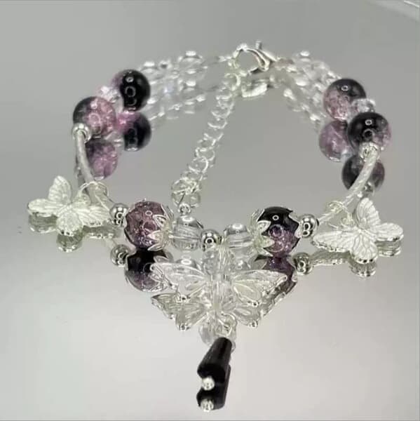 Midnight Moth Handmade Beaded Bracelet