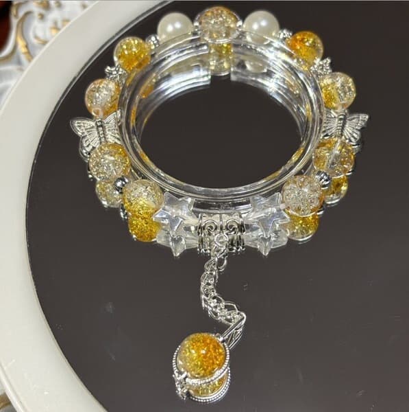 Yellow Handmade Beaded Bracelet